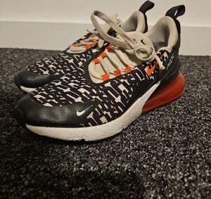 Nike Kids' Black and Orange Patterned Sneakers